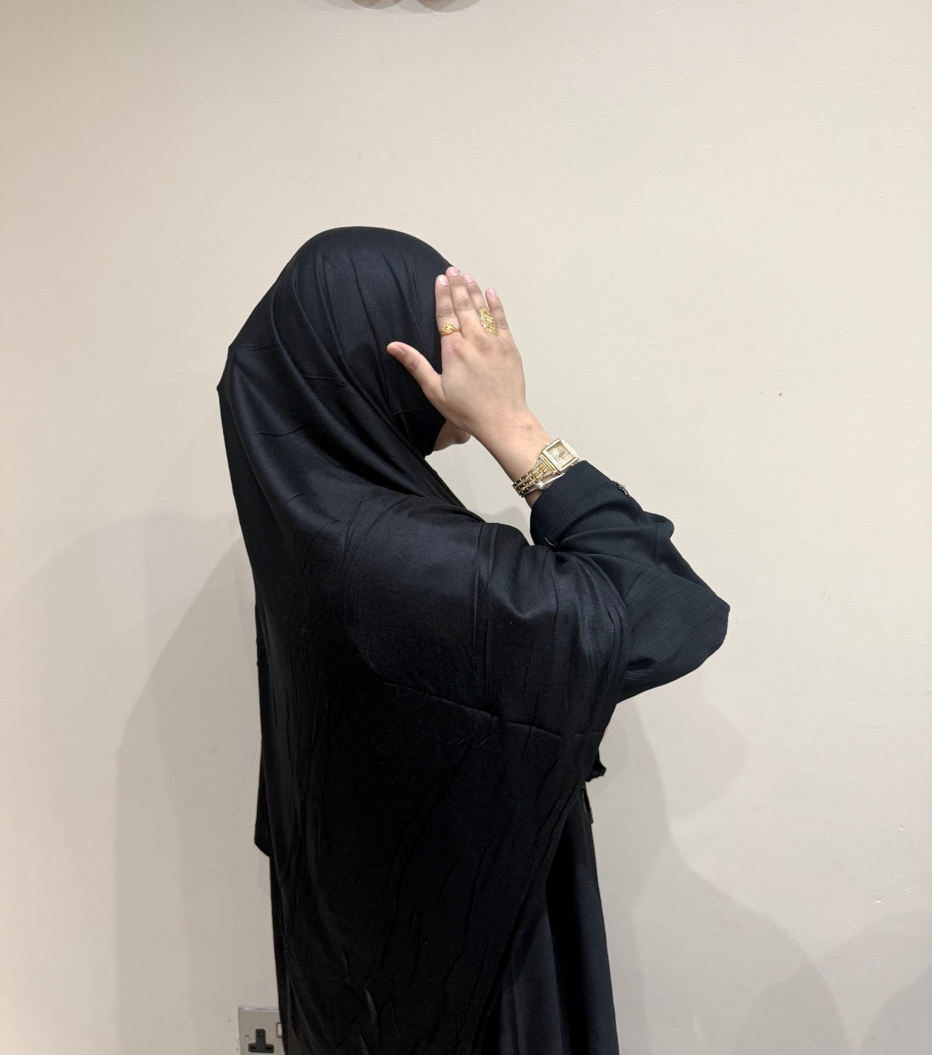 Premium Emirati Jersey Hijab – Black